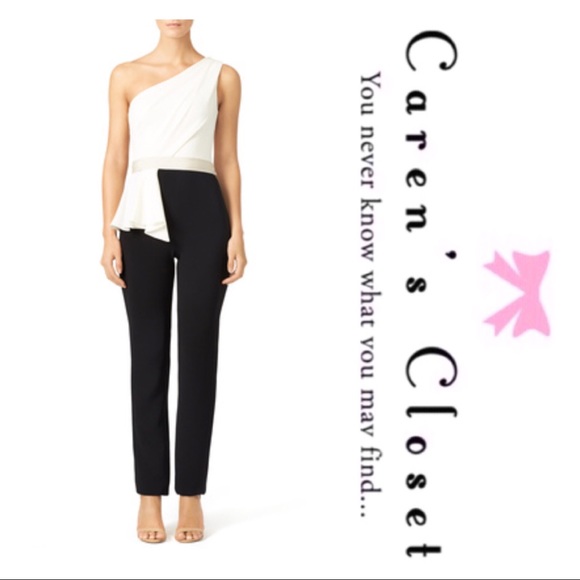 Pamella Roland Pants - Pamela Roland One Shoulder Jumpsuit